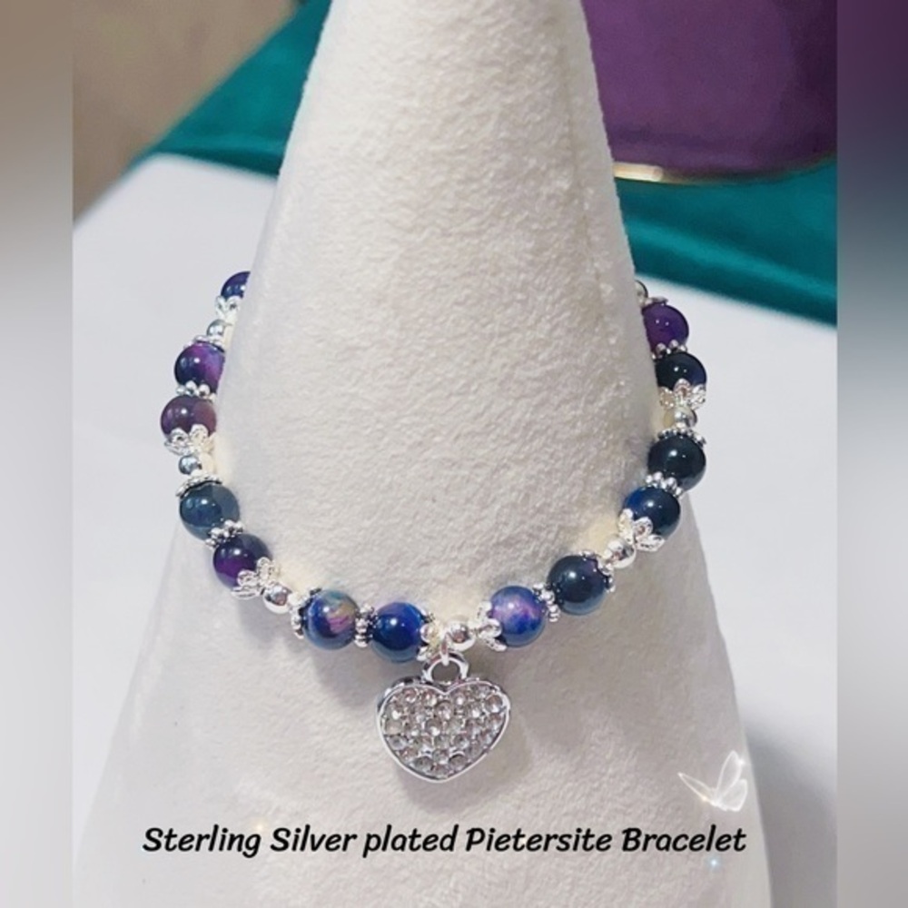 - Sterling Silver plated Pietersite Bracelet